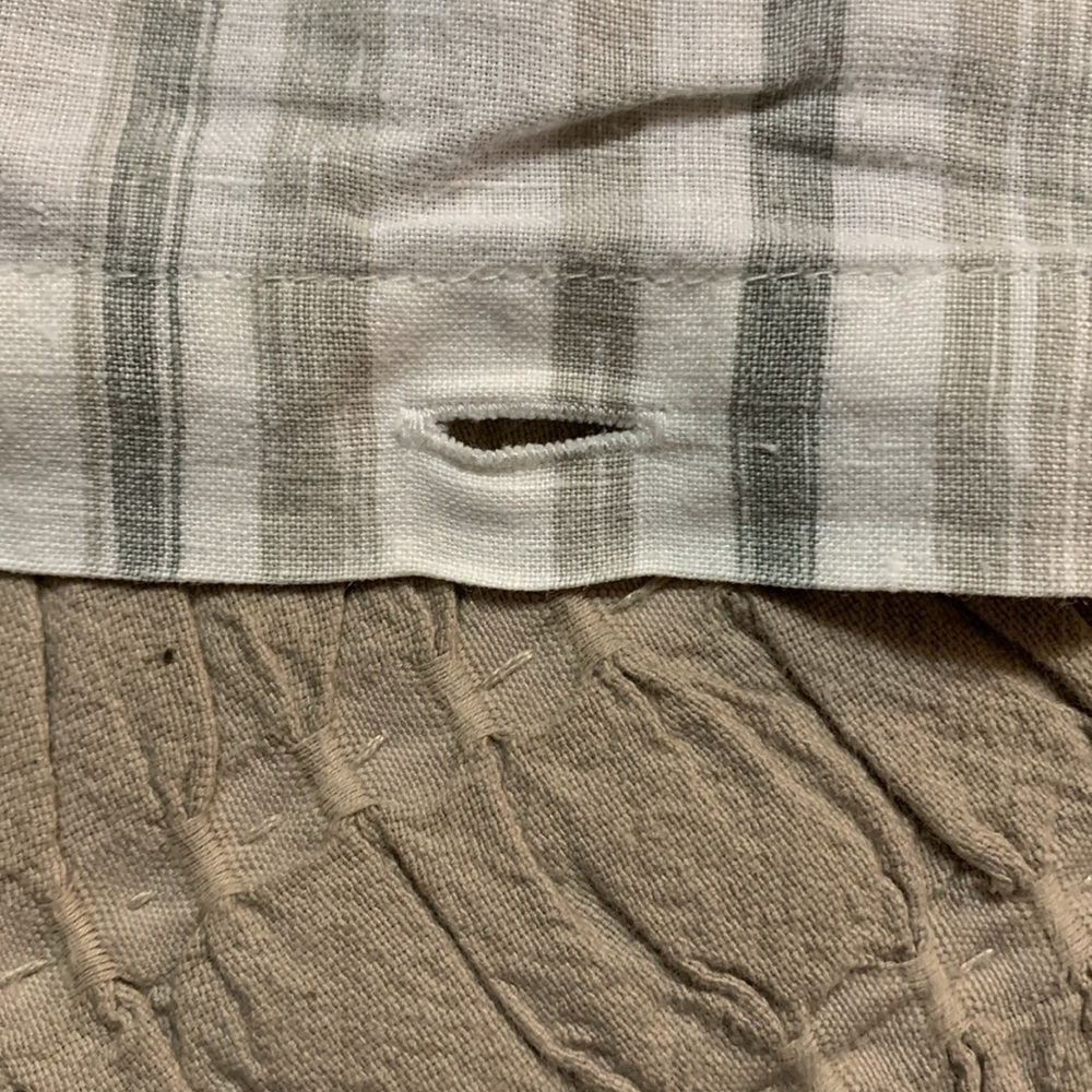 Eileen Fisher Home Garnet Hill White&Gray Striped Linen Duvet Double/Queen 88x94 - Picture 4 of 8